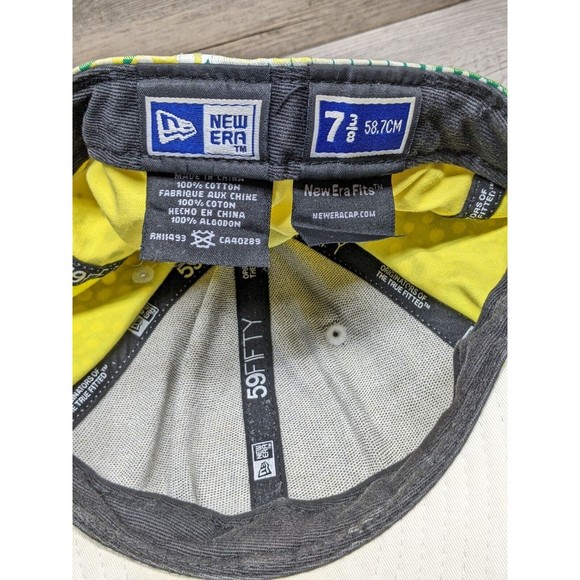 New Era 59 Fifty Hat Cap Size 7 3/8 Cotton Green & Yellow Logo RH11493 - Picture 8 of 10